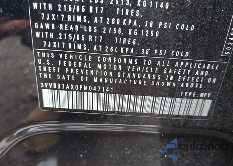 2023 Volkswagen Tiguan 2.0T S из США, поврежденный, VIN 3VVRB7AX0PM047141